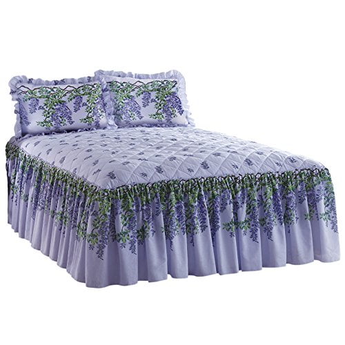 Bedspread trapuntino Double Print Rose Lilac Pink Cotton Wisteria Bedspread trapuntino Double Print Rose Lilac Pink Cotton Wisteria